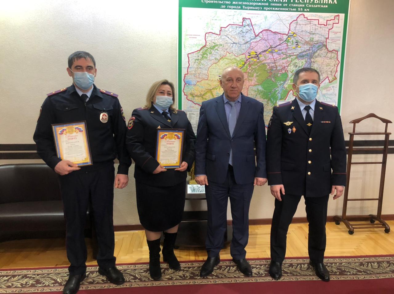 В Эльбрусском районе наградили сотрудников органов внутренних дел