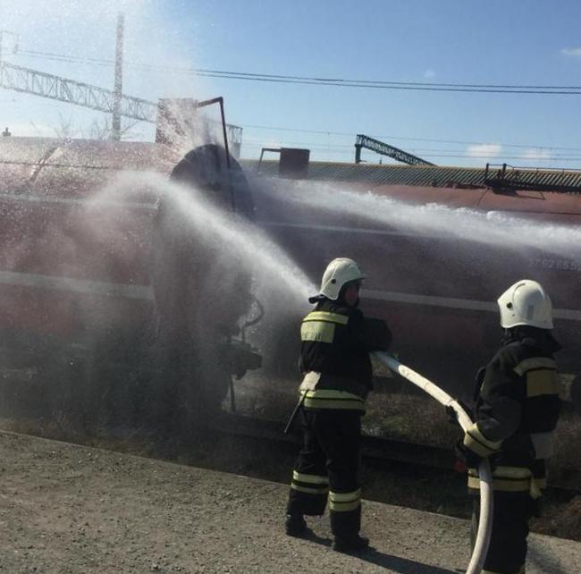 На станции Прохладной прошли учения пожарных