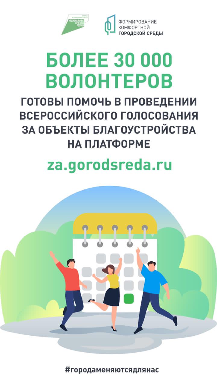 Более 500 волонтеров будут задействованы в онлайн-голосовании за объекты благоустройства