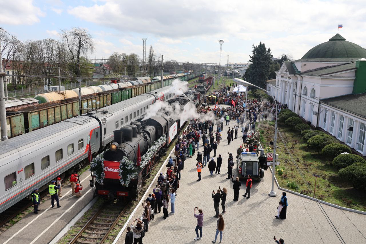 Нальчик бьет рекорды по количеству встречающих Поезд Победы