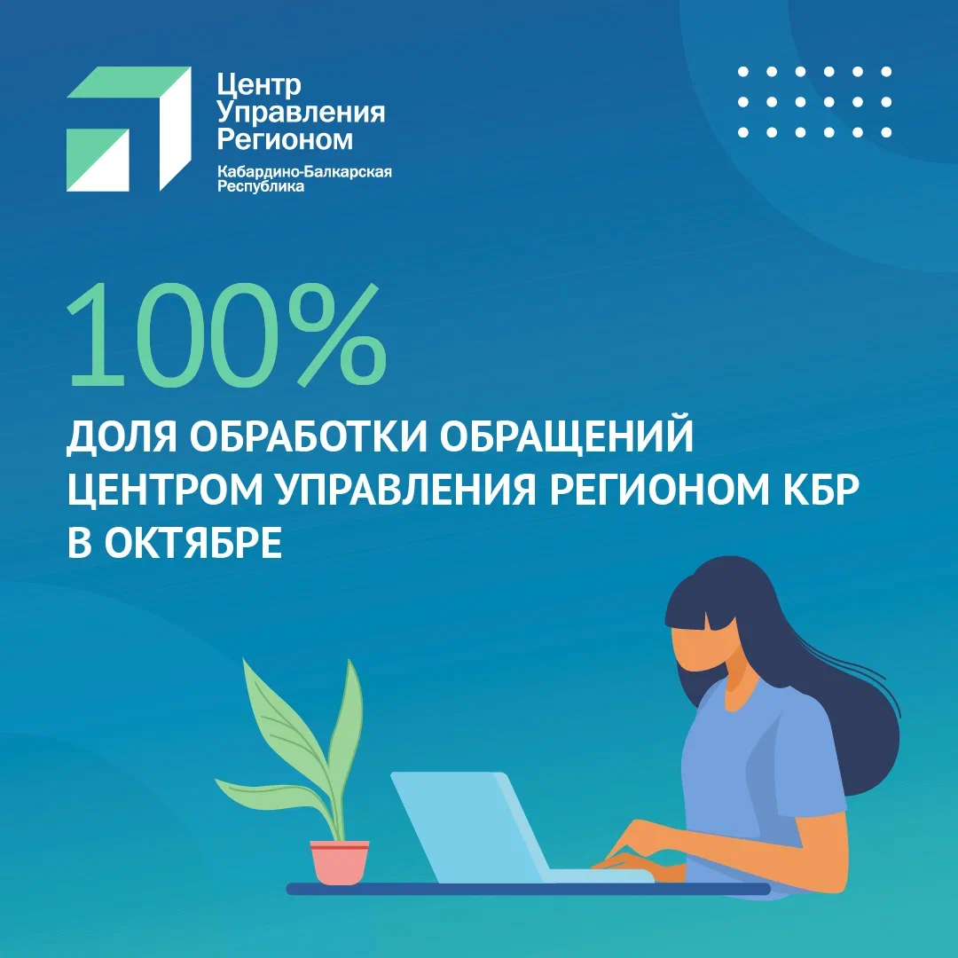 Центр управления регионом Кабардино-Балкарии занял первое место по доле обработке обращений в октябре
