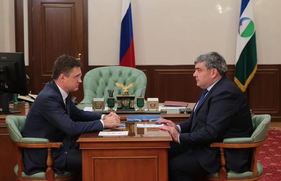 Александр Новак и Казбек Коков обсудили итоги рабочего визита вице-премьера России в Кабардино-Балкарию