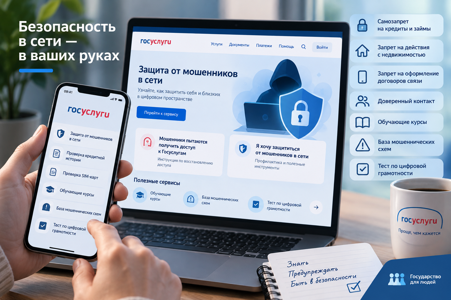 На «Госуслугах» запустили сервис для защиты от мошенников