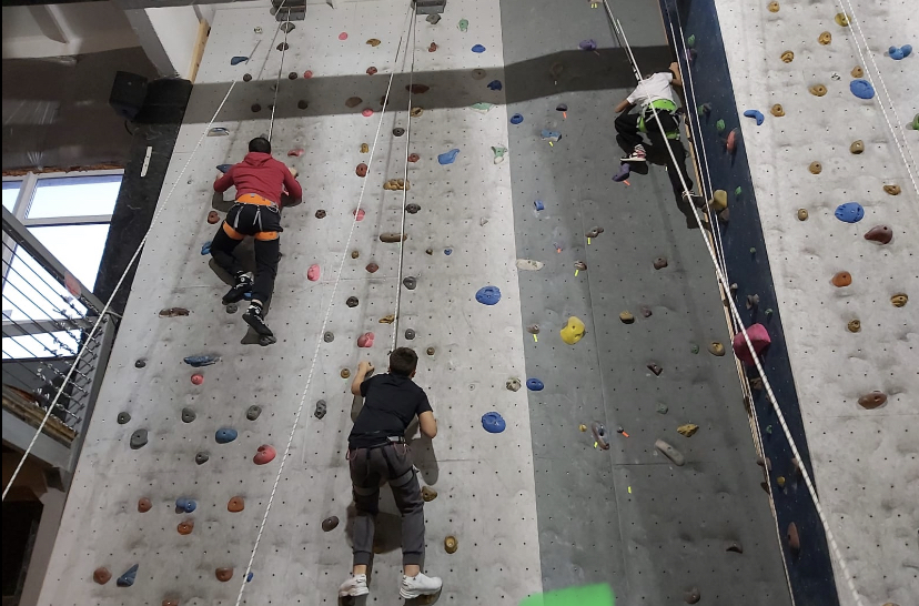 Детей и молодежь обучают основам скалолазания