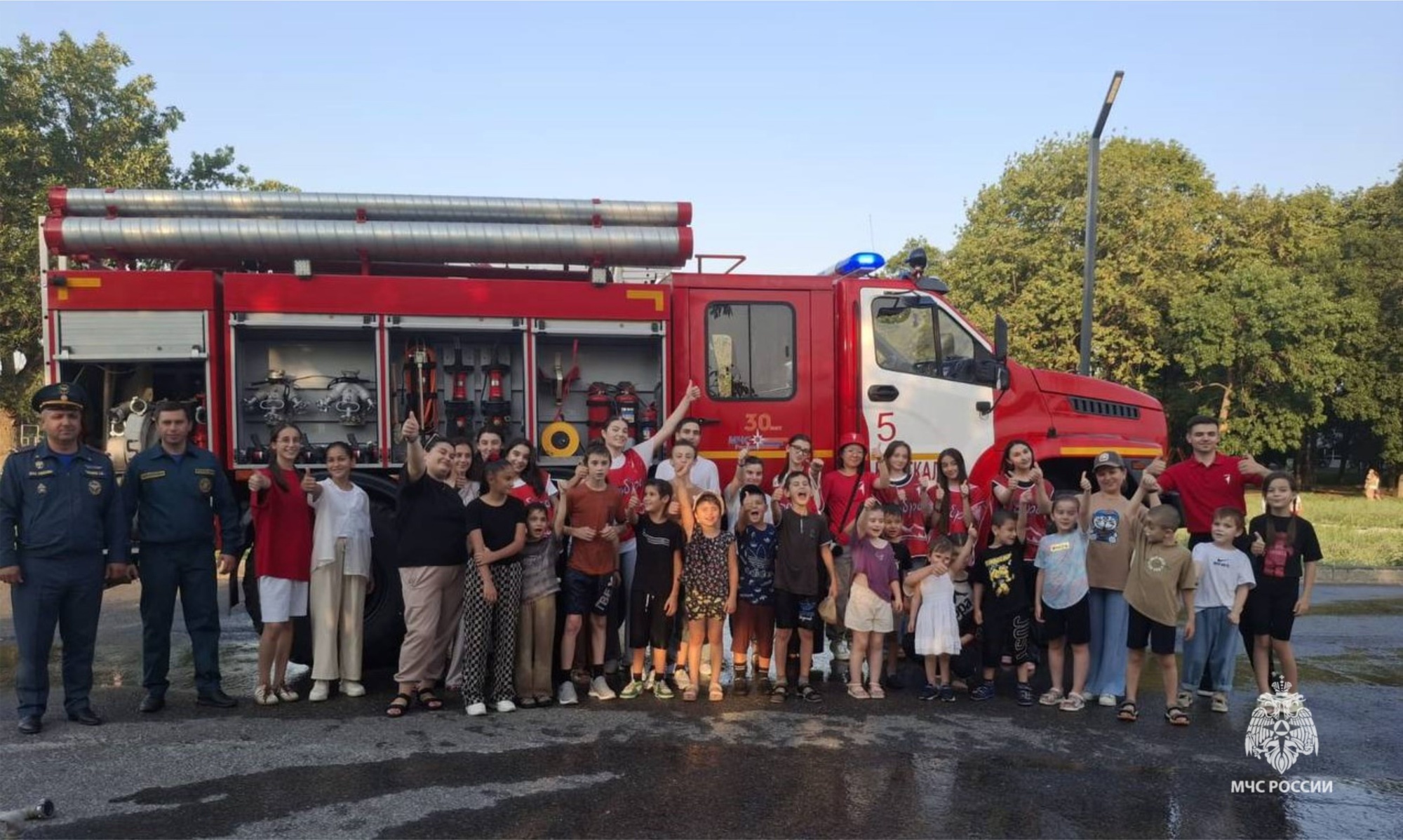 Юные жители Нарткалы почувствовали себя пожарными  